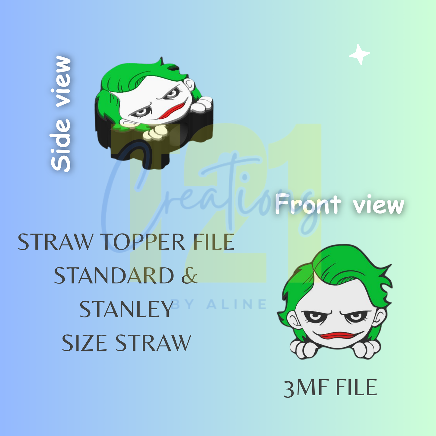 JOKER STRAW TOPPER STL FILE