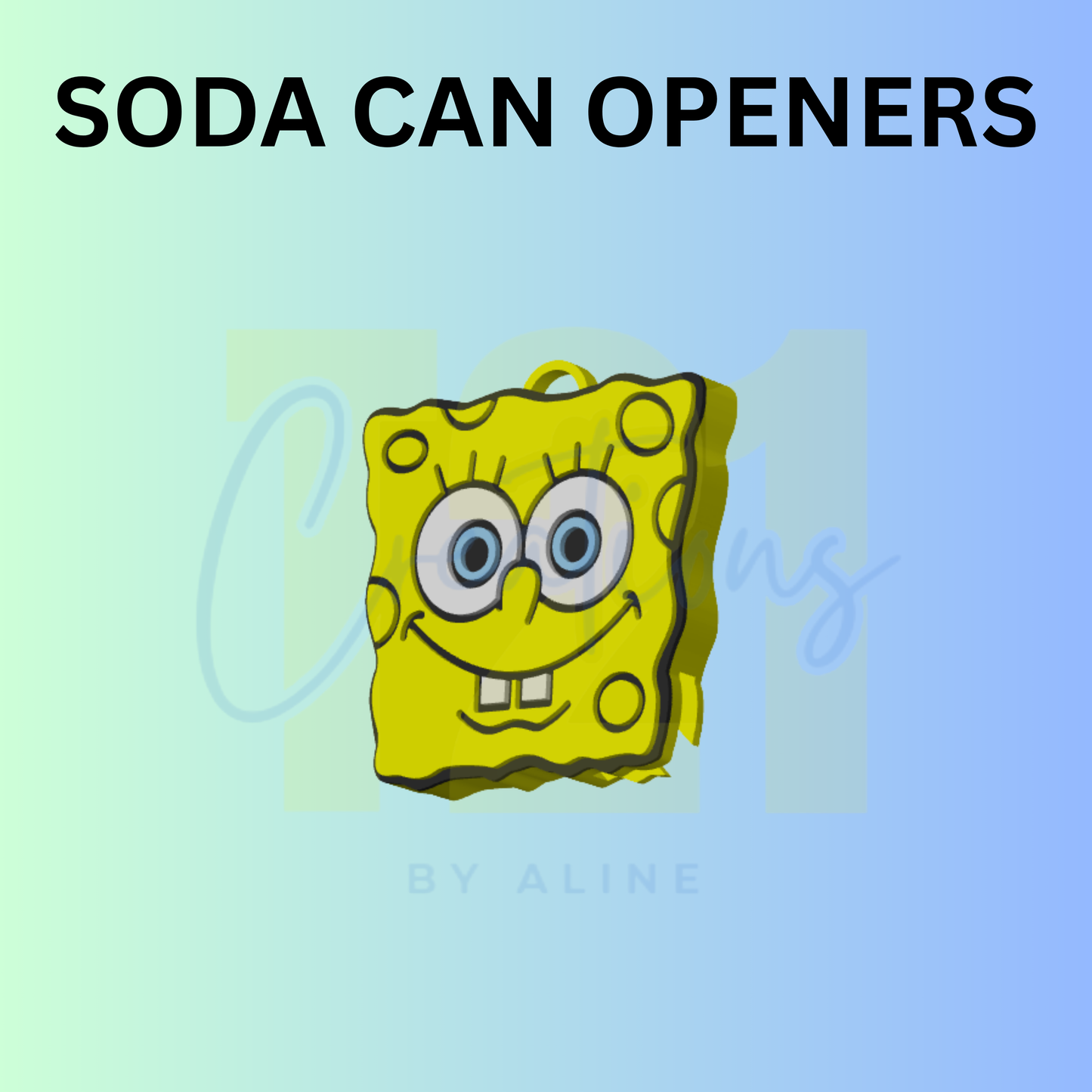 SPONGE GUY CAN OPENER KEYCHAIN