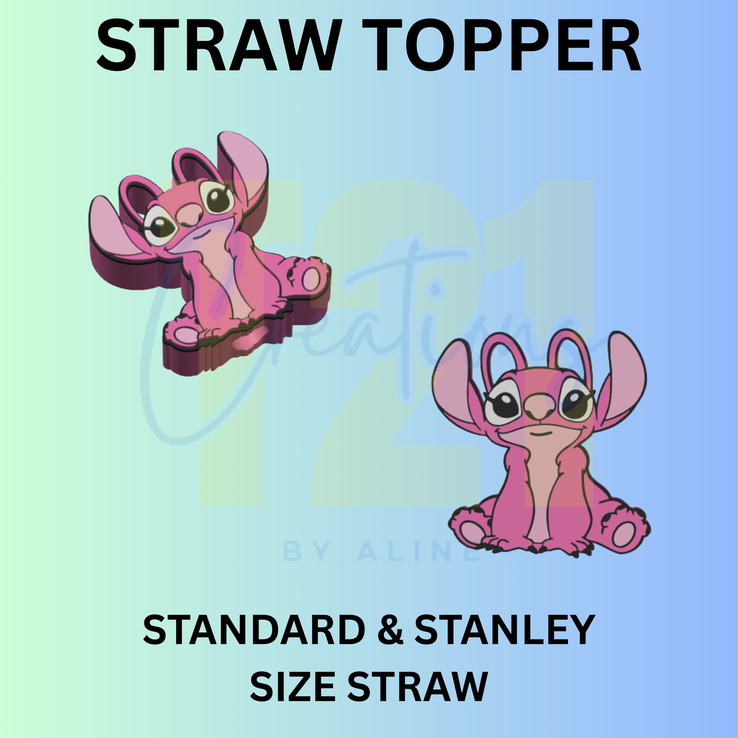 PINK ALIEN STRAW TOPPER