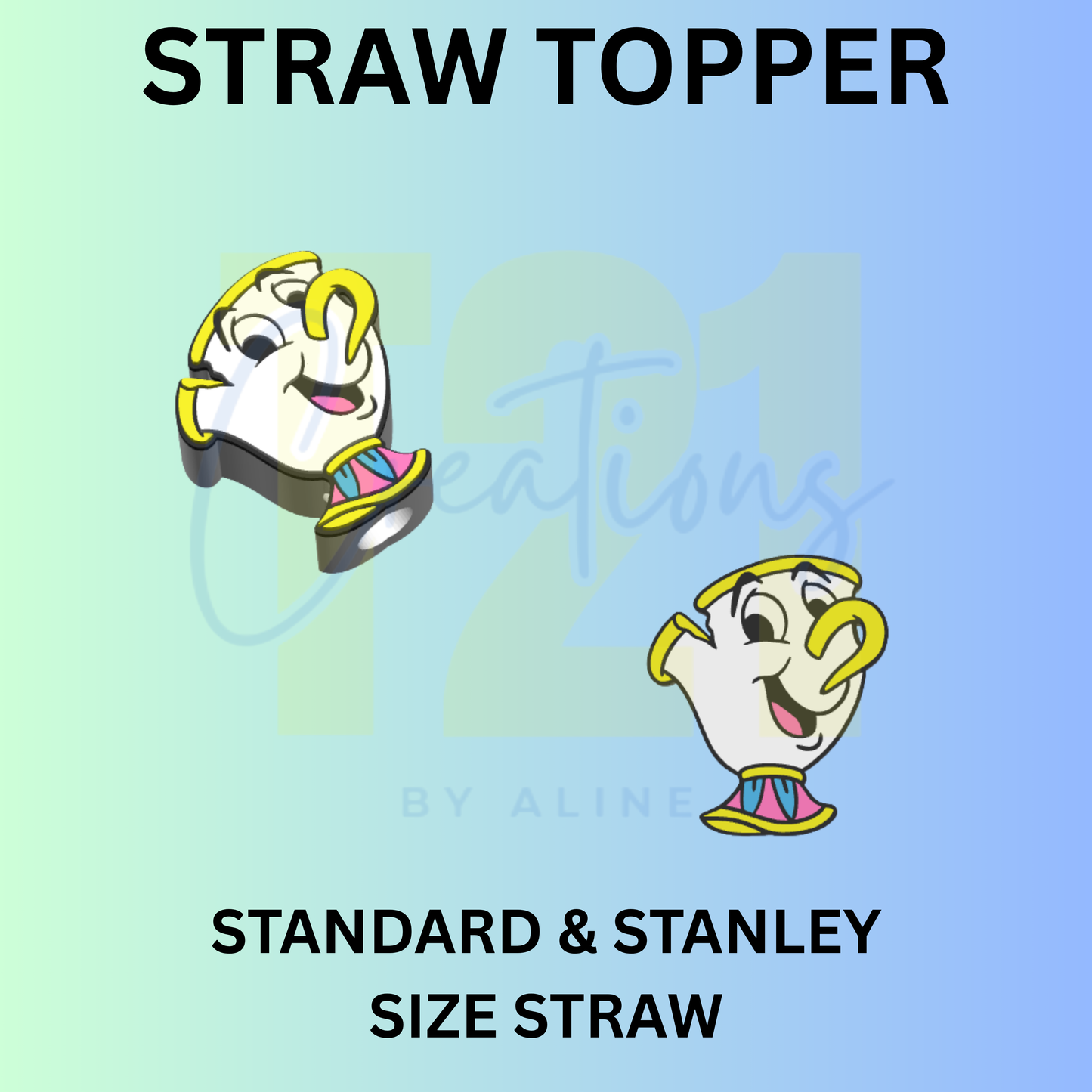 TEA CUP STRAW TOPPER