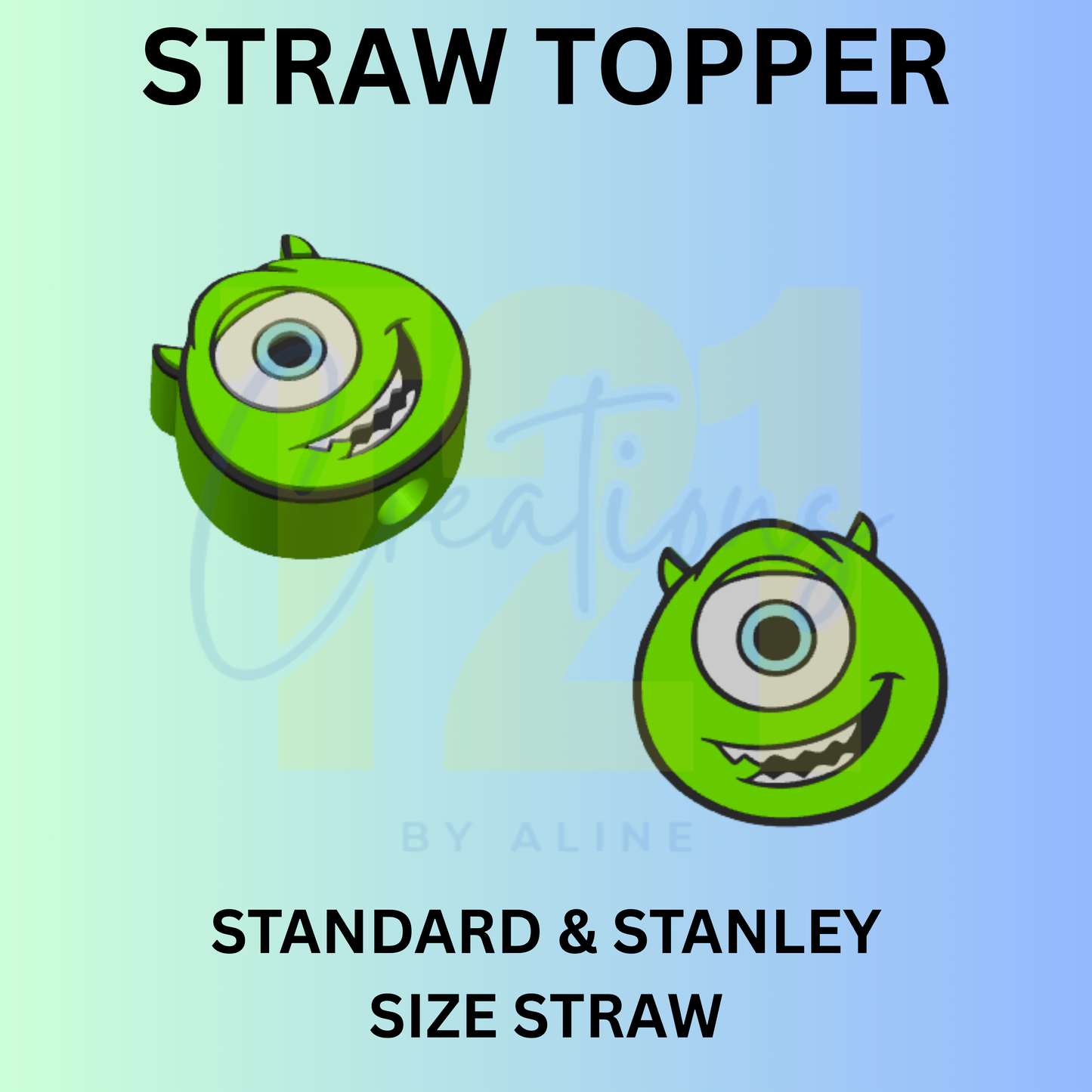 GREEN MONSTER STRAW TOPPER