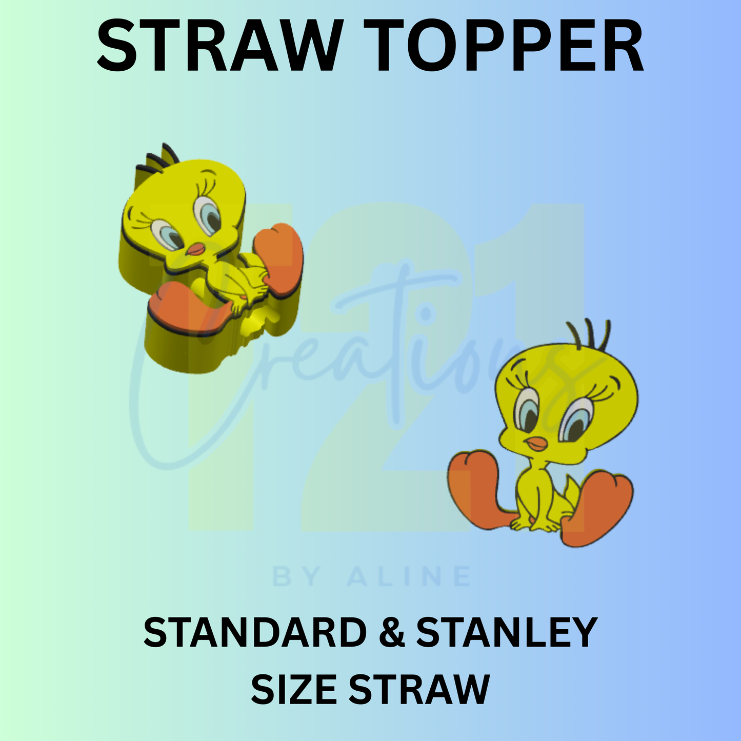 YELLOW BIRD STRAW TOPPER