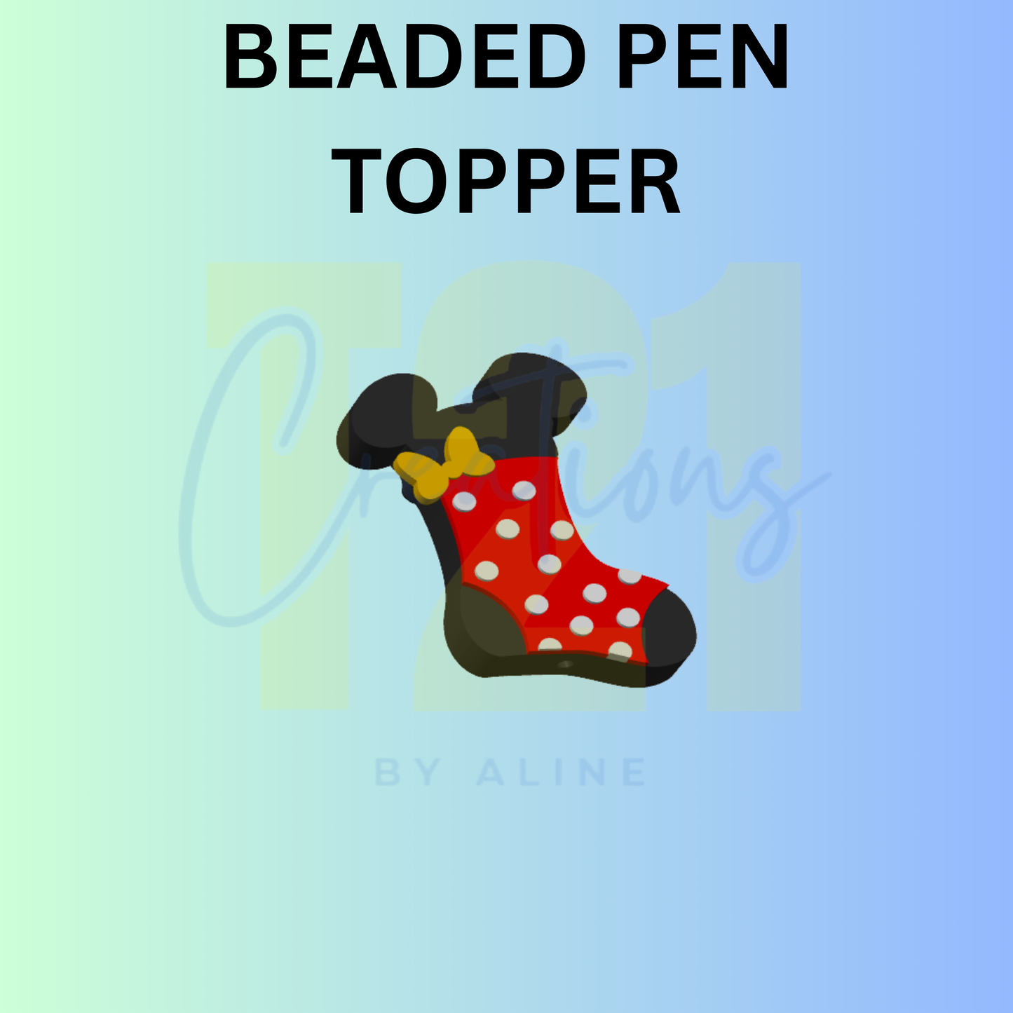 GIRL MOUSE STOCKING PEN TOPPER