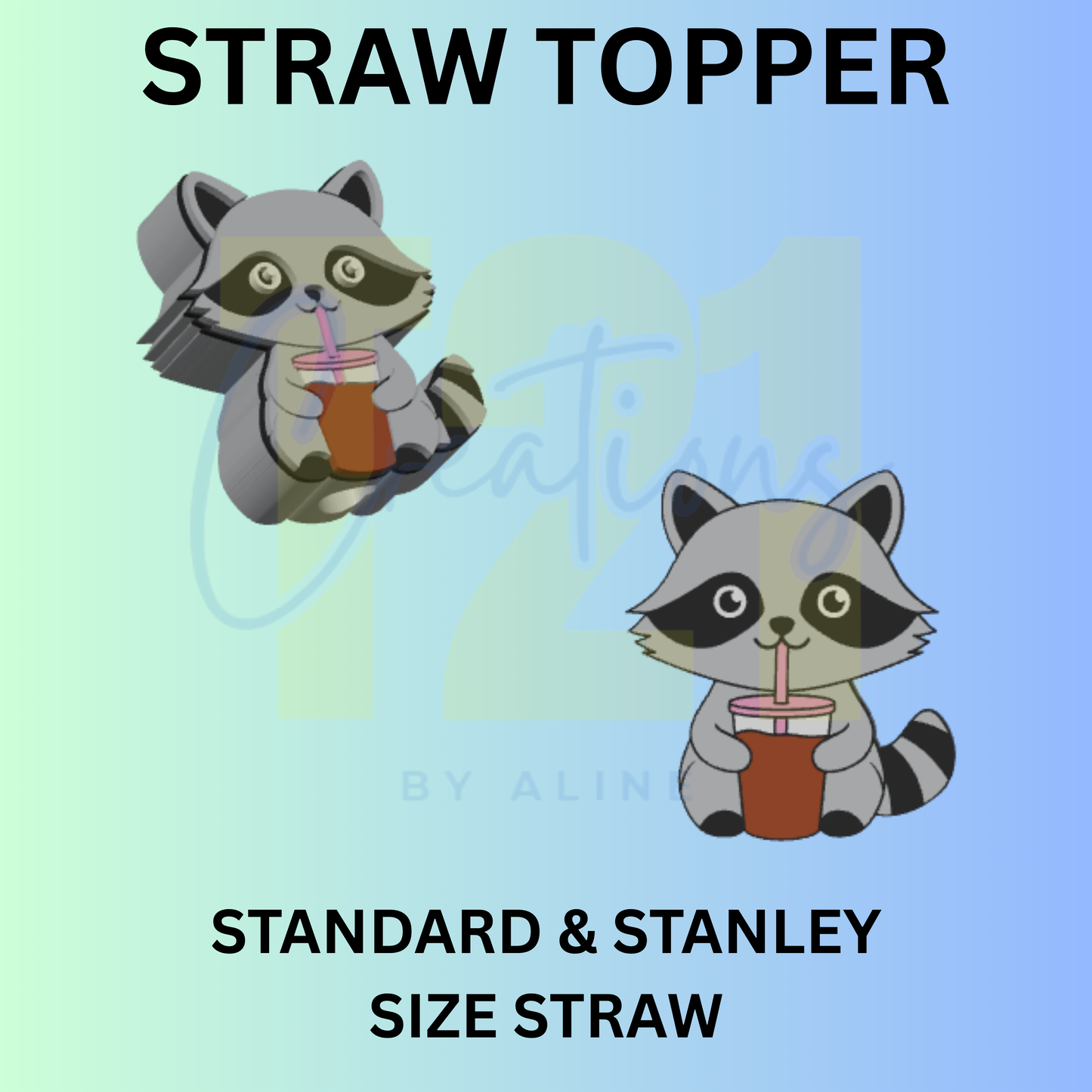 RACOON STRAW TOPPER