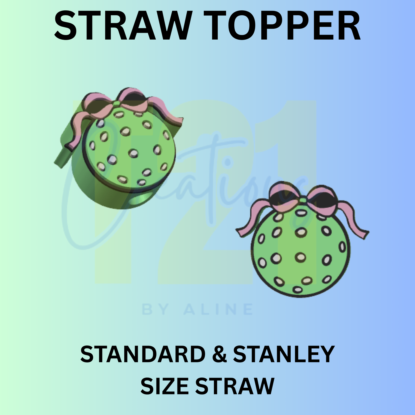 PICKLE BALL STRAW TOPPER