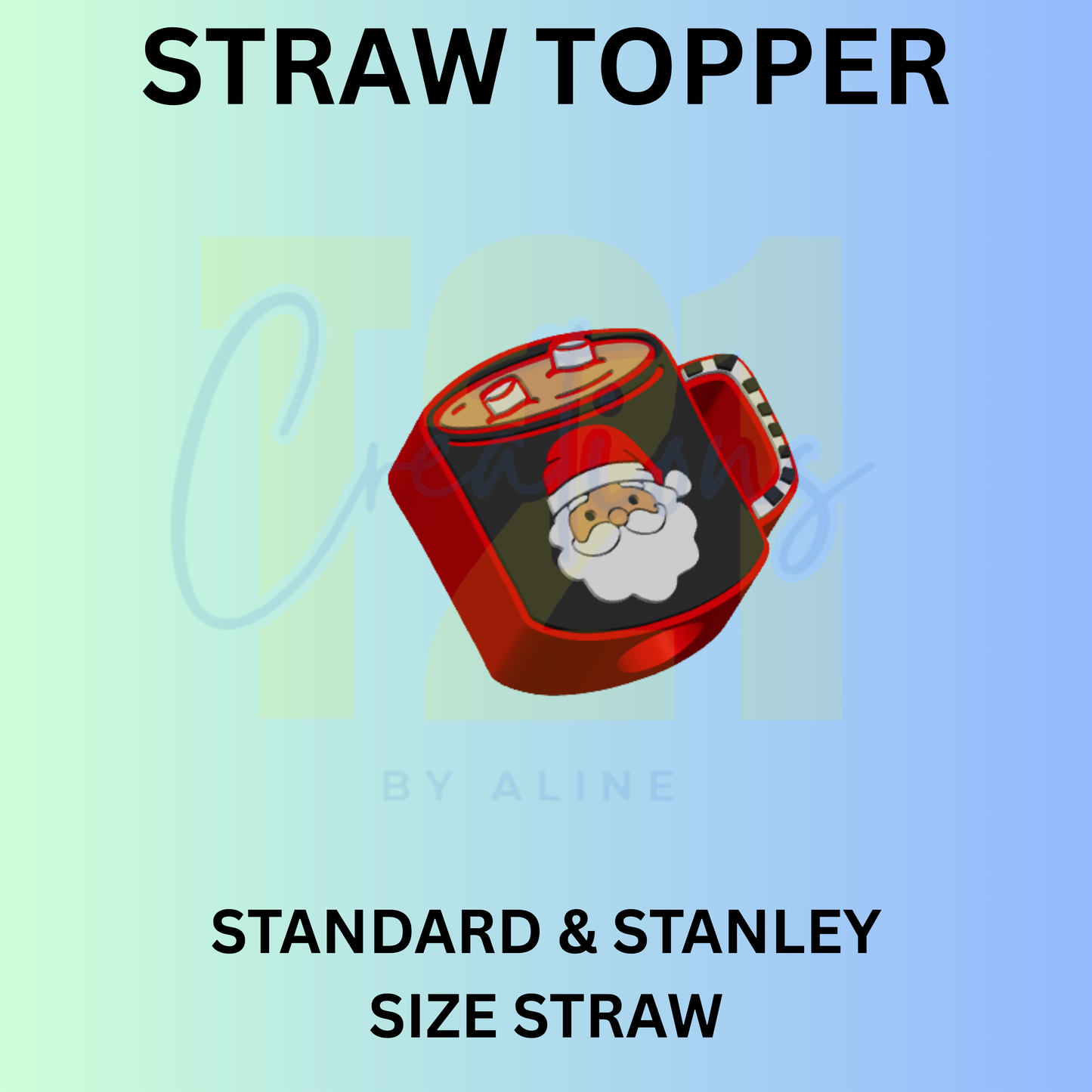 XMAS MUG STRAW TOPPER
