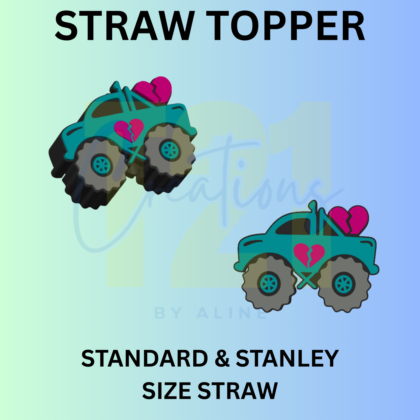 GIRL TRUCK STRAW TOPPER
