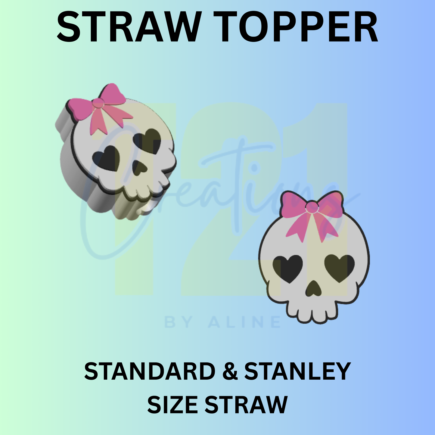 COQUETTE SKULL STRAW TOPPER
