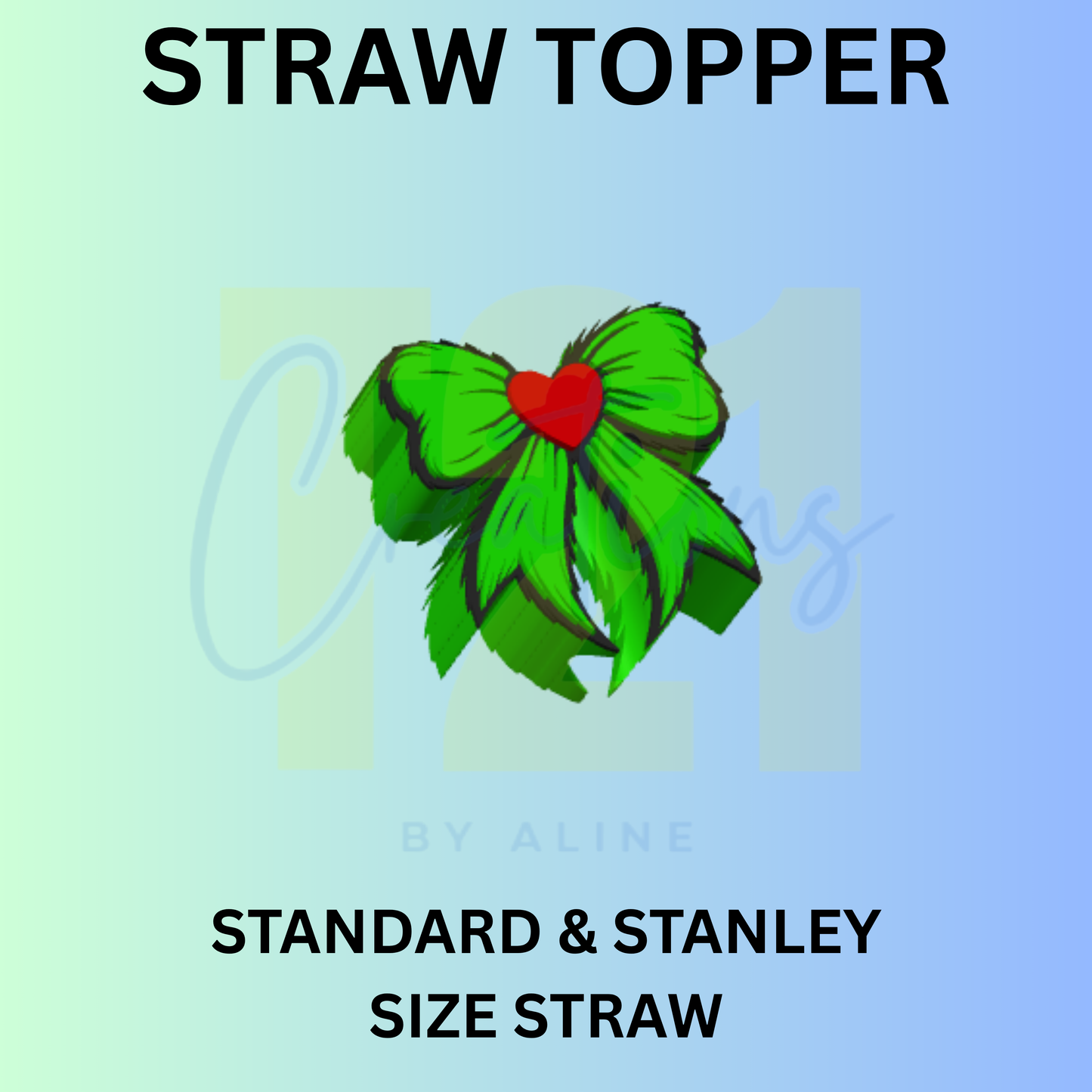 XMAS GROUCH BOW STRAW TOPPER