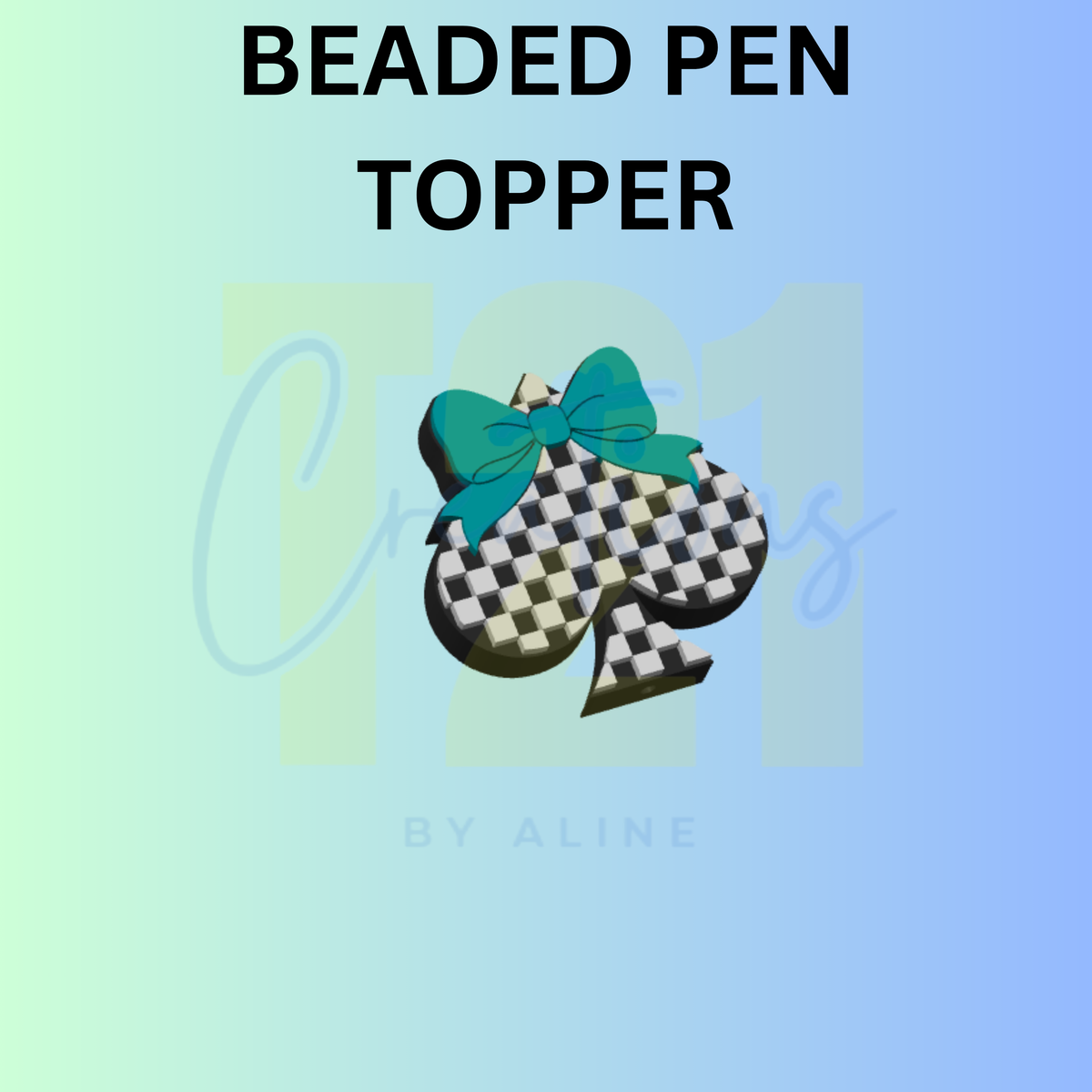 CHECKERED SPADE PEN TOPPER