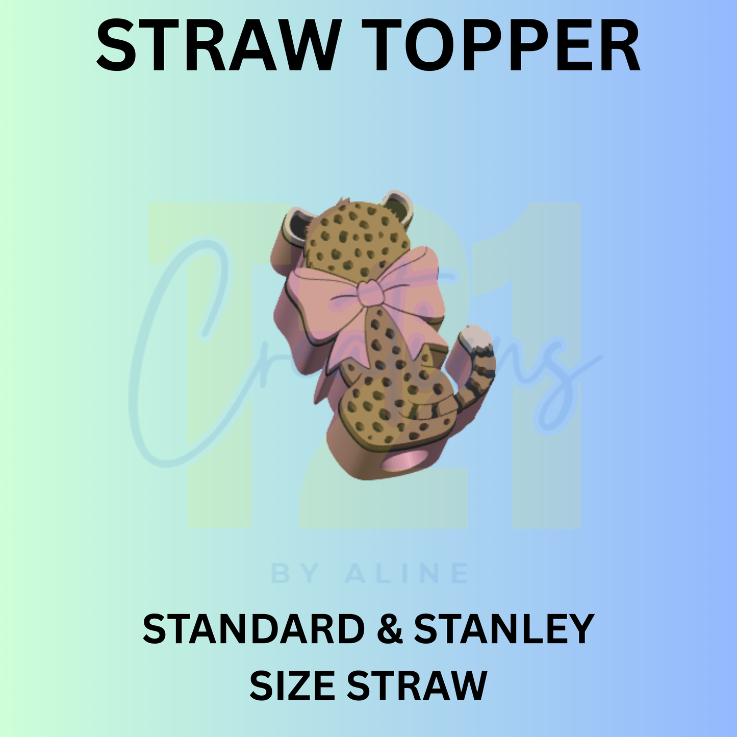 CHEETAH STRAW TOPPER