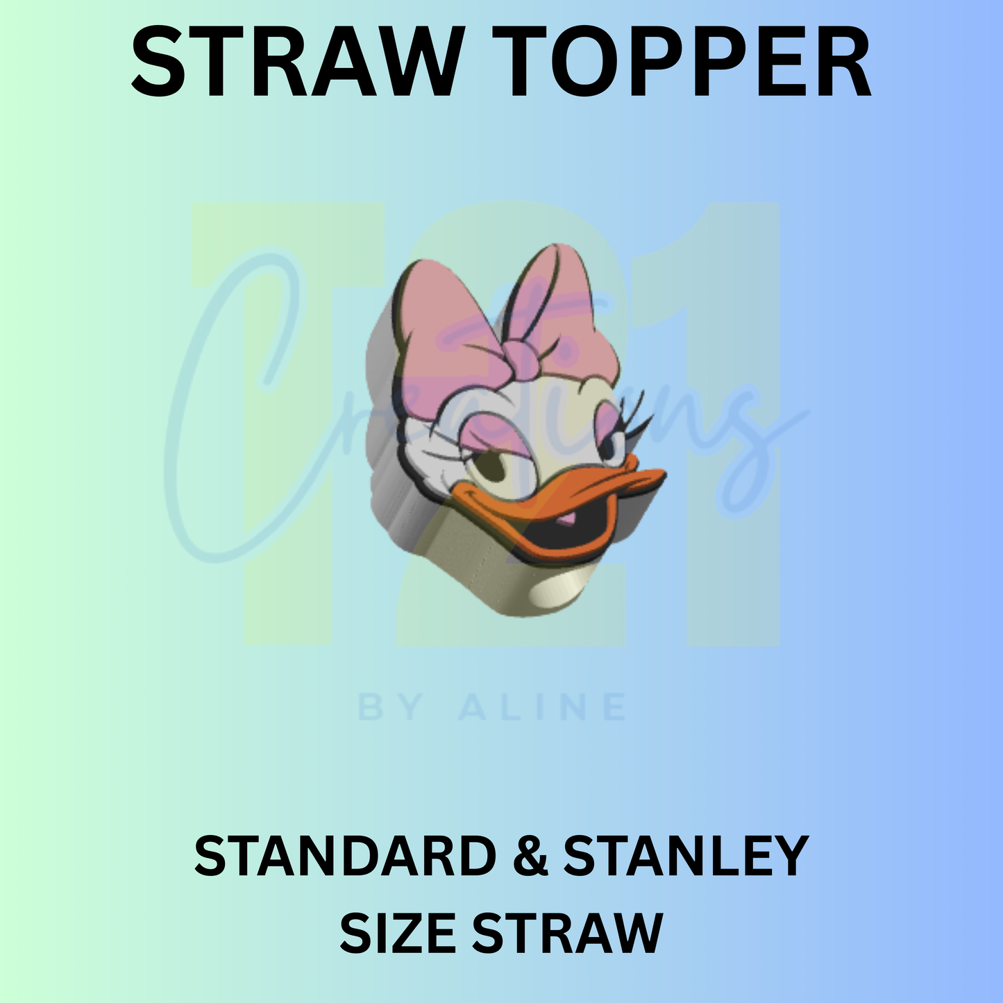 GIRL DUCK STRAW TOPPER