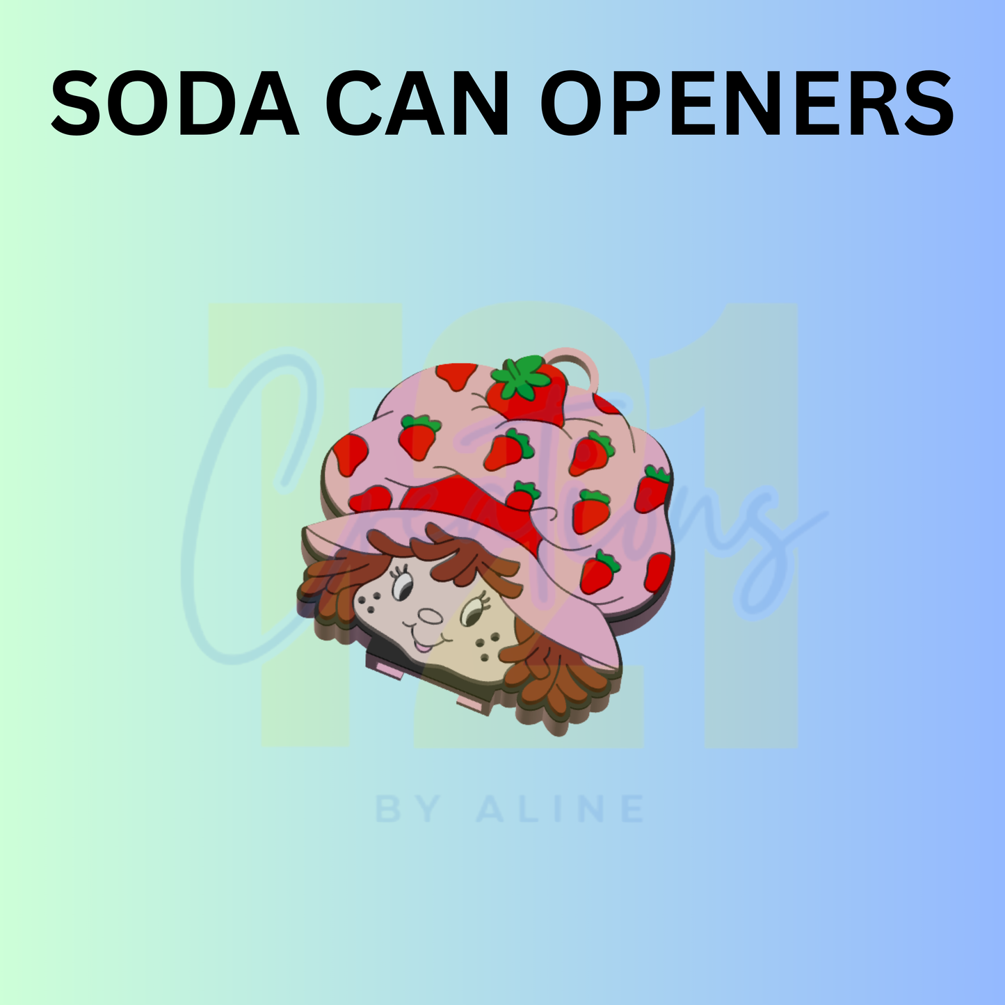 STRAWBERRY GIRL CAN OPENER KEYCHAIN