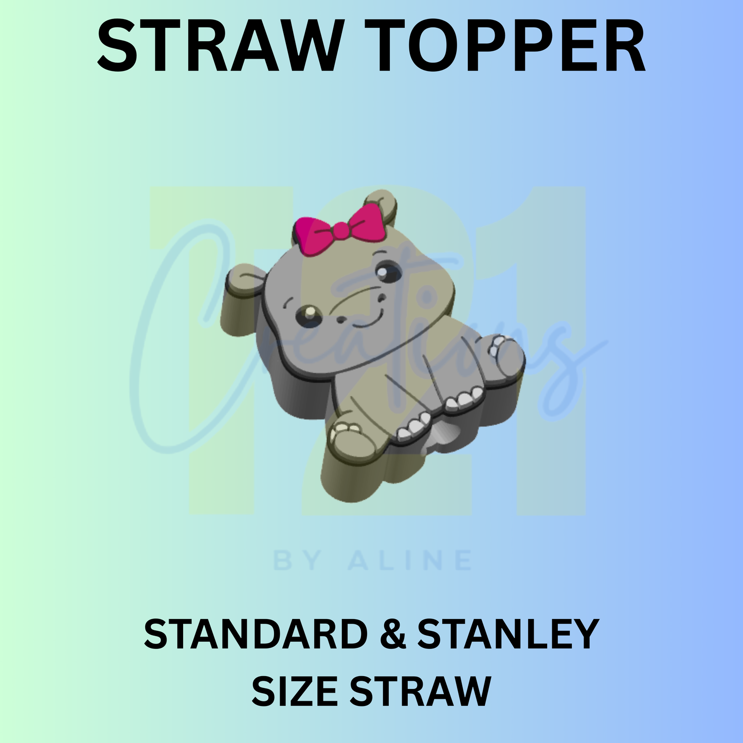 HIPPO STRAW TOPPER