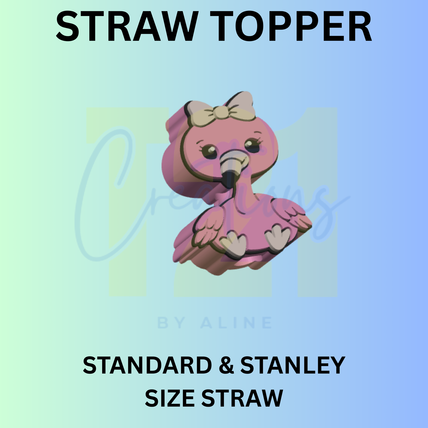 COQUETTE FLAMINGO STRAW TOPPER