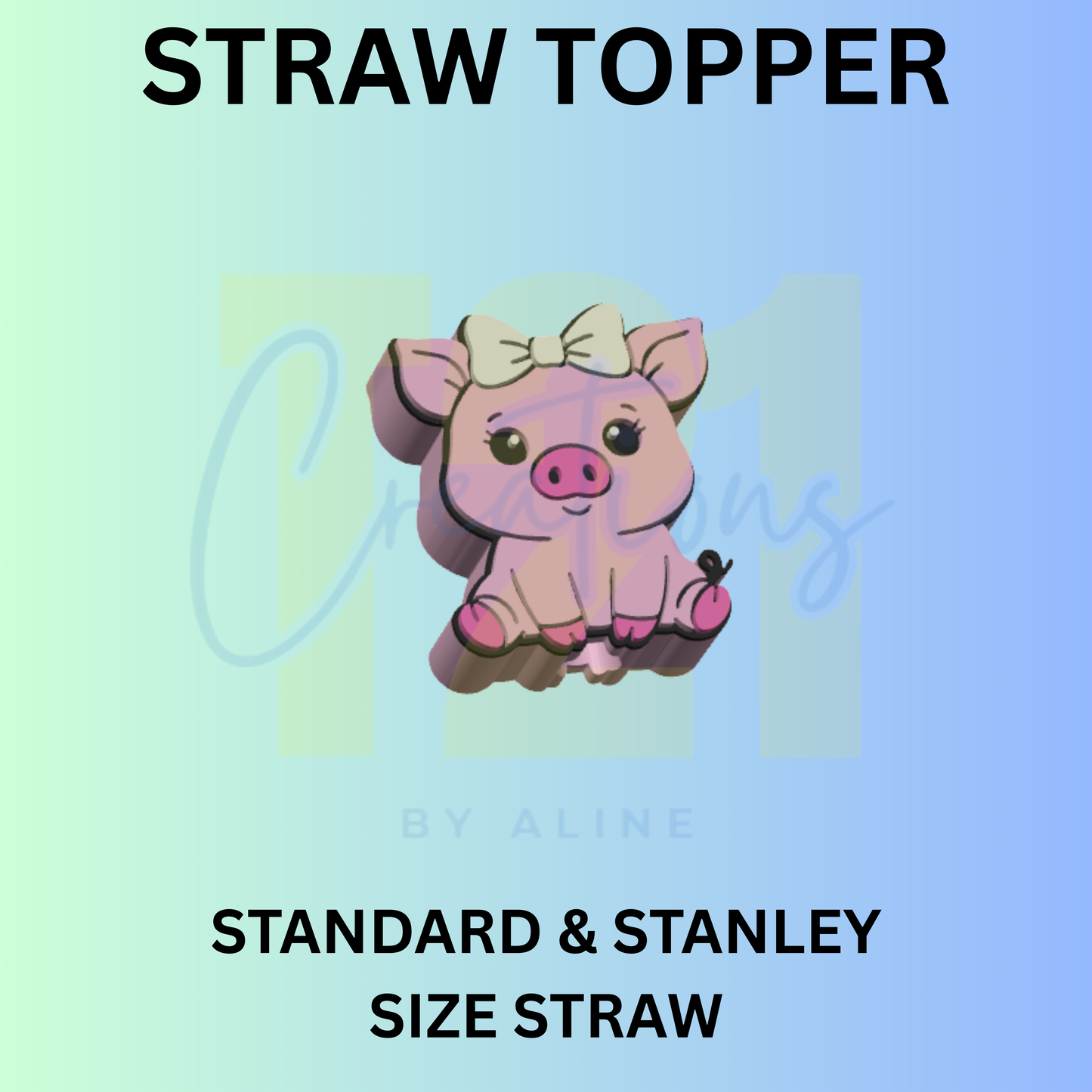 COQUETTE PIG STRAW TOPPER