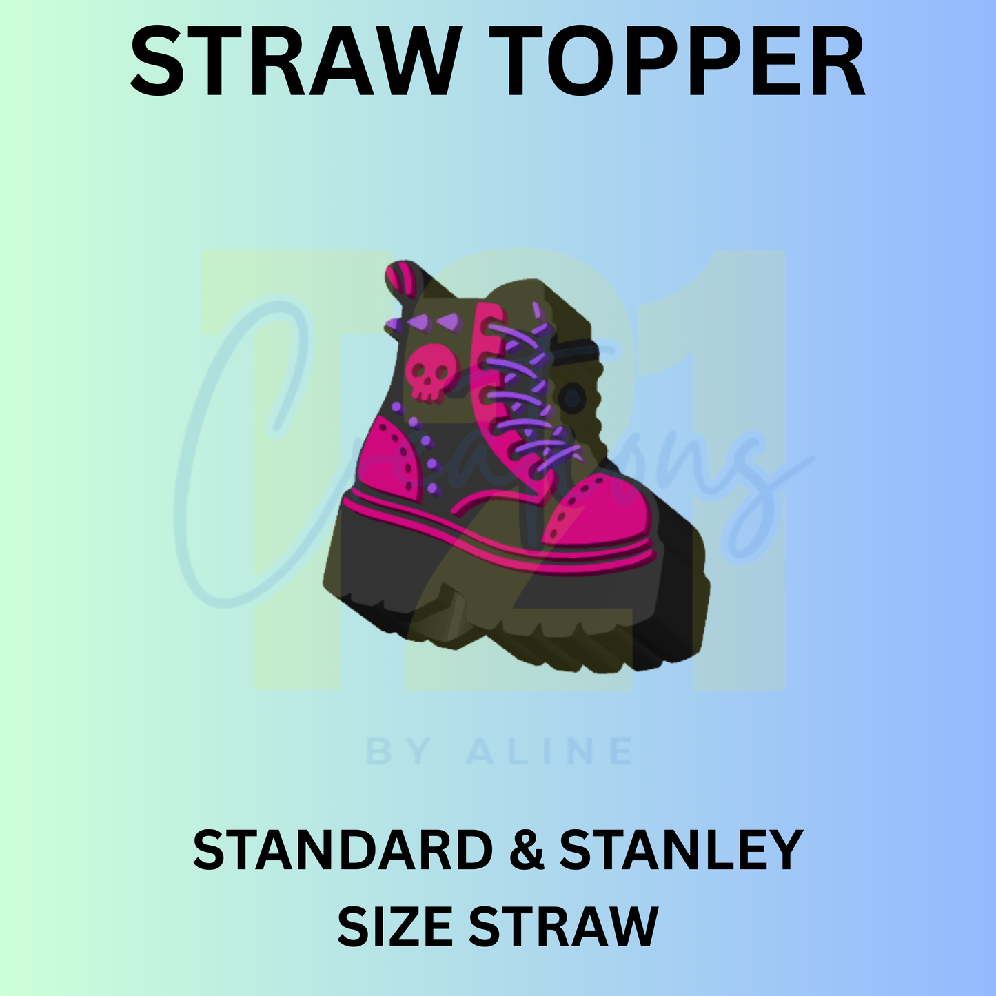 BLACK BOOTS STRAW TOPPER