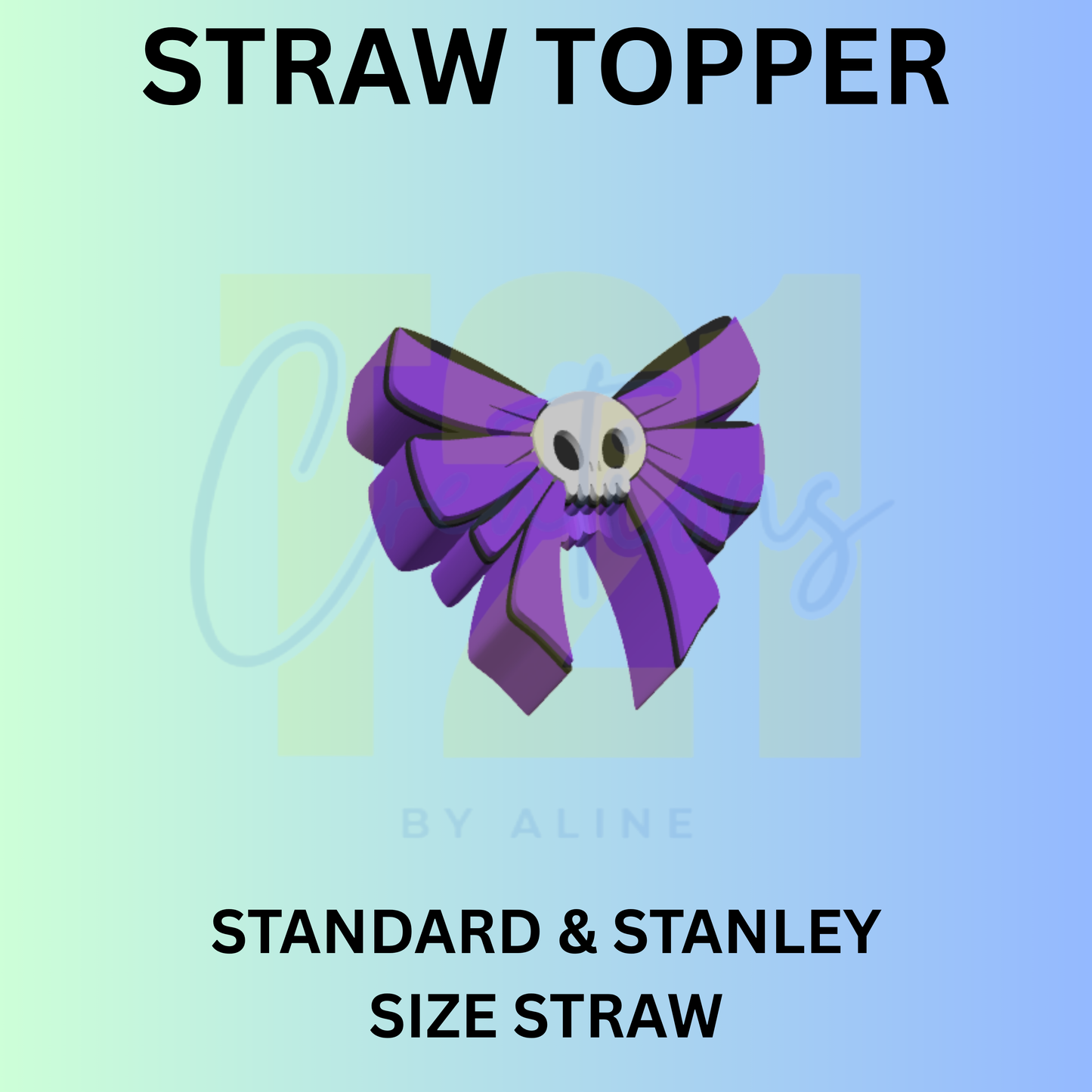 SKELLY BOW STRAW TOPPER