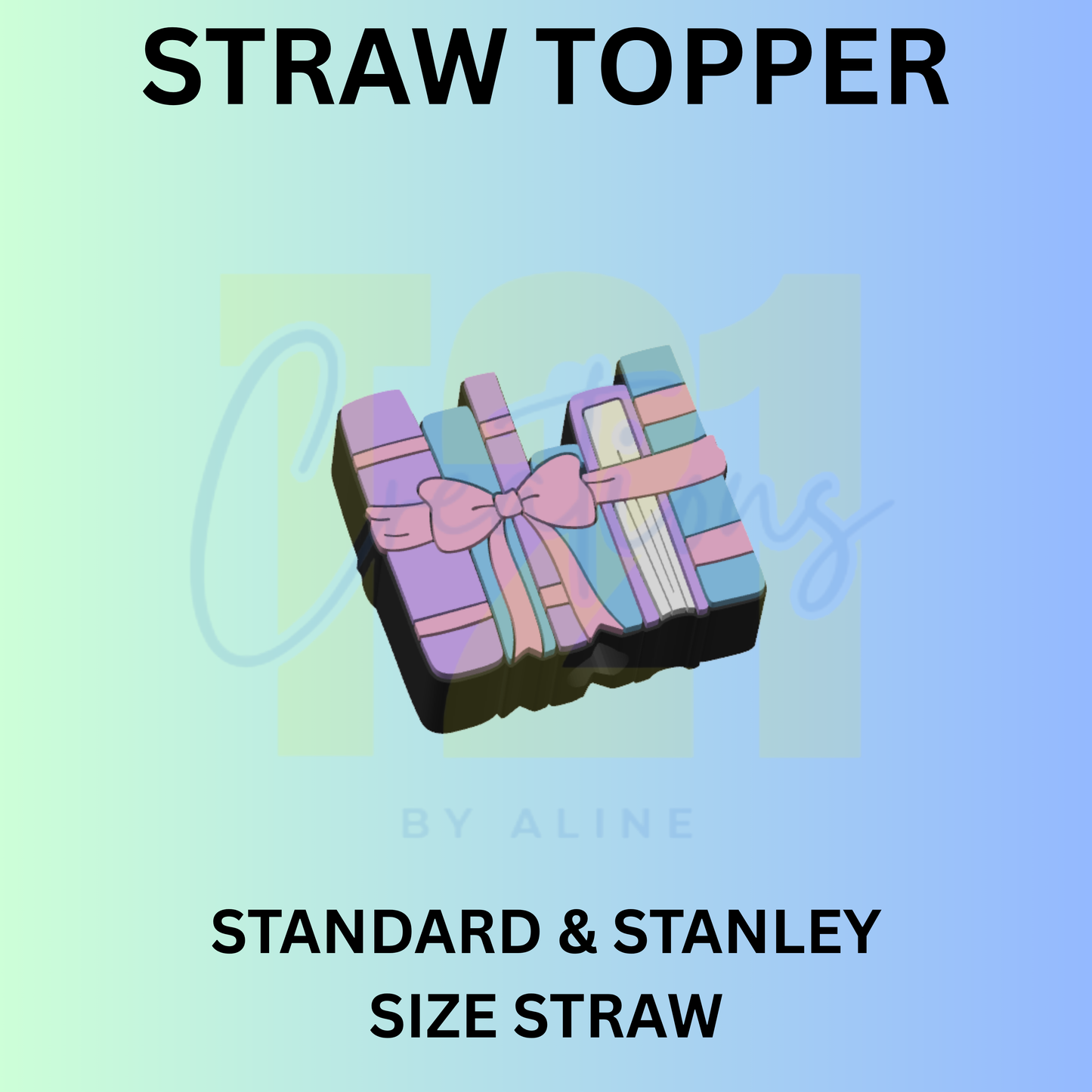 BOOKS 2 STRAW TOPPER
