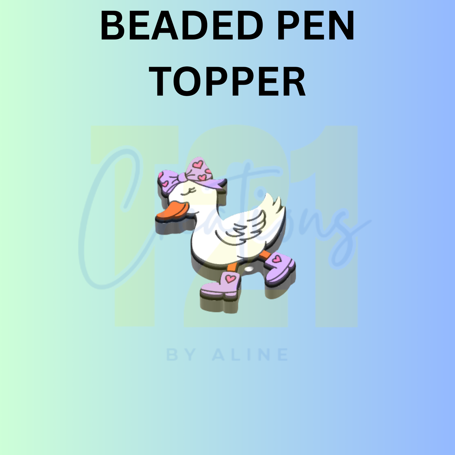 HEART BOW GOOSE PEN TOPPER