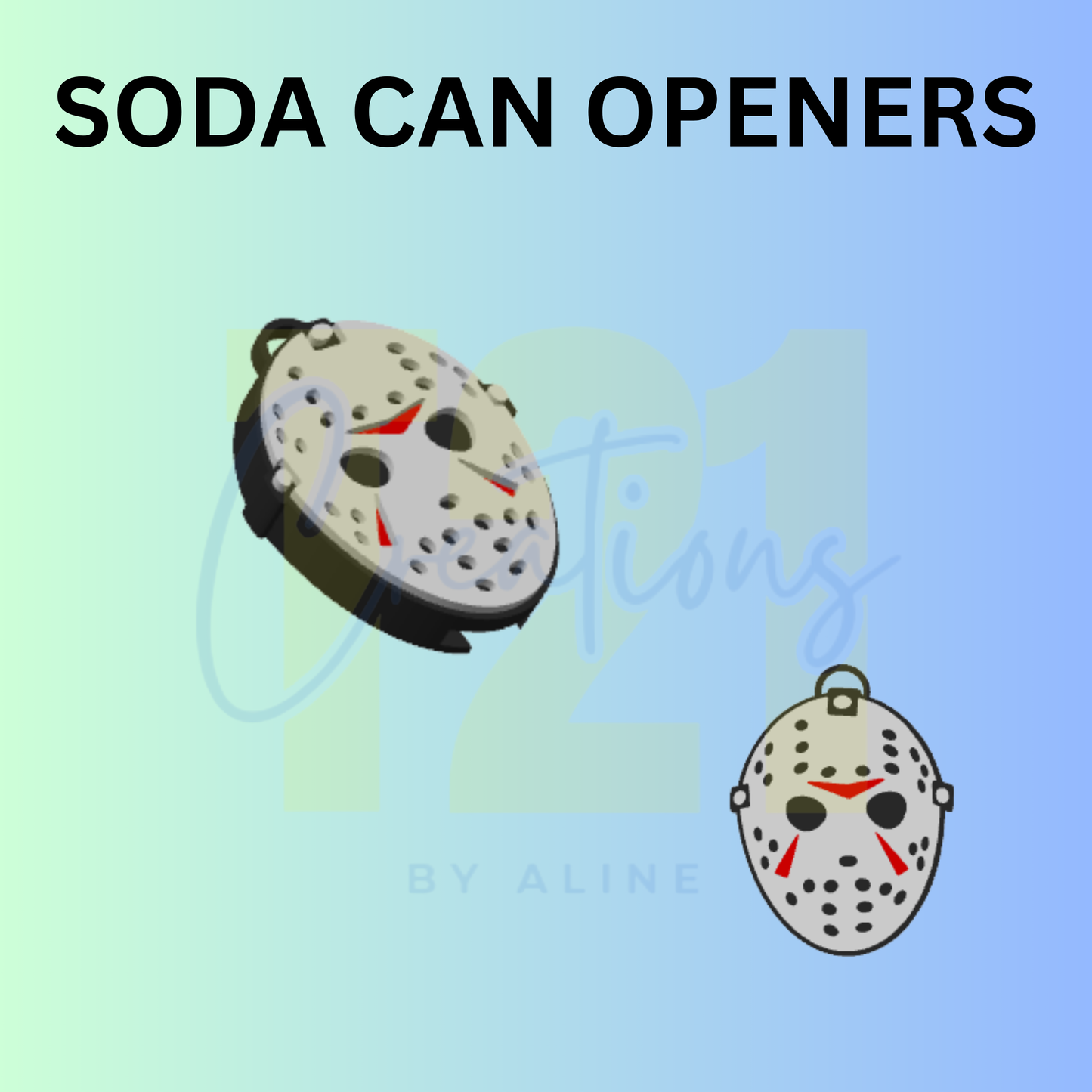 SPOOKY MASK 2 SODA CAN OPENER KEYCHAIN