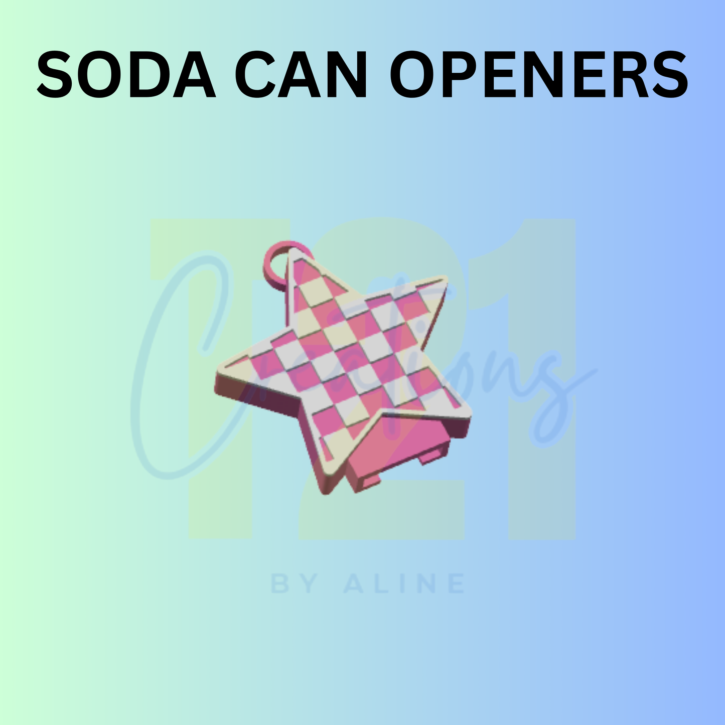 CHECKER STAR CAN OPENER KEYCHAIN