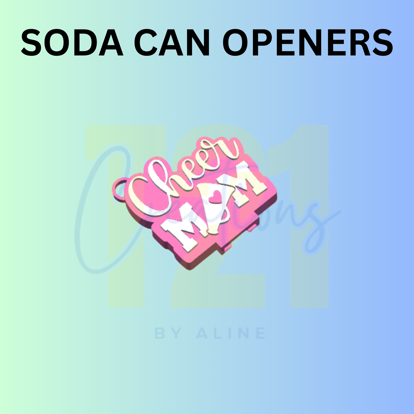 CHEER MOM SODA CAN OPENER KEYCHAIN