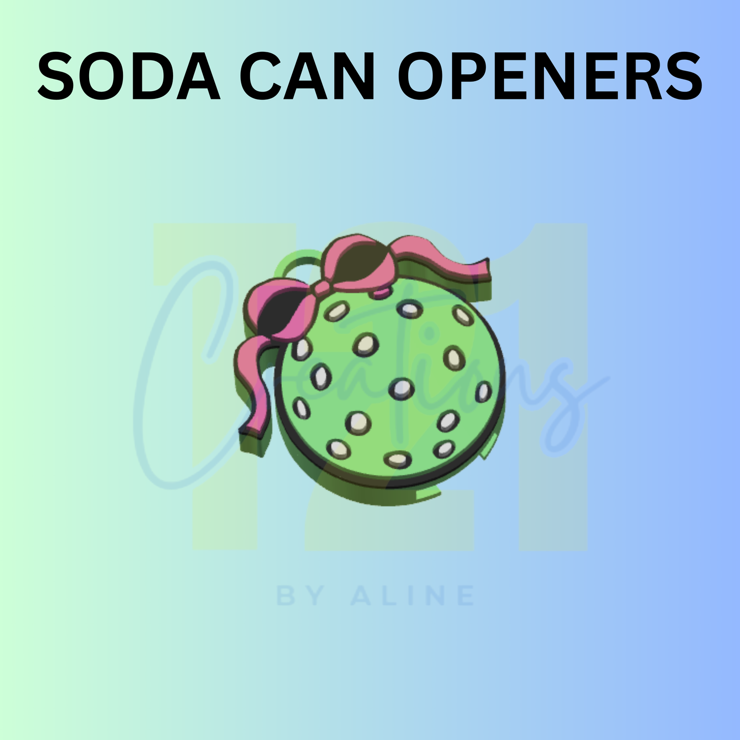 PICKLE BALL SODA CAN OPENER KEYCHAIN