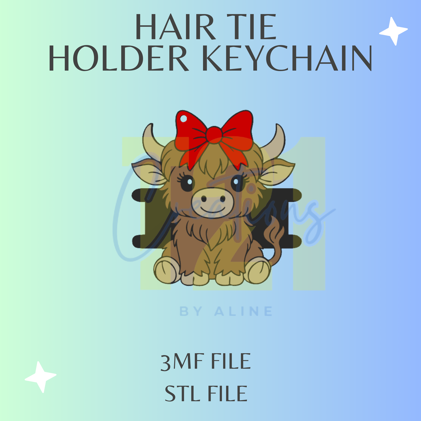 COW HAIR TIE HOLDER KEYCHAIN