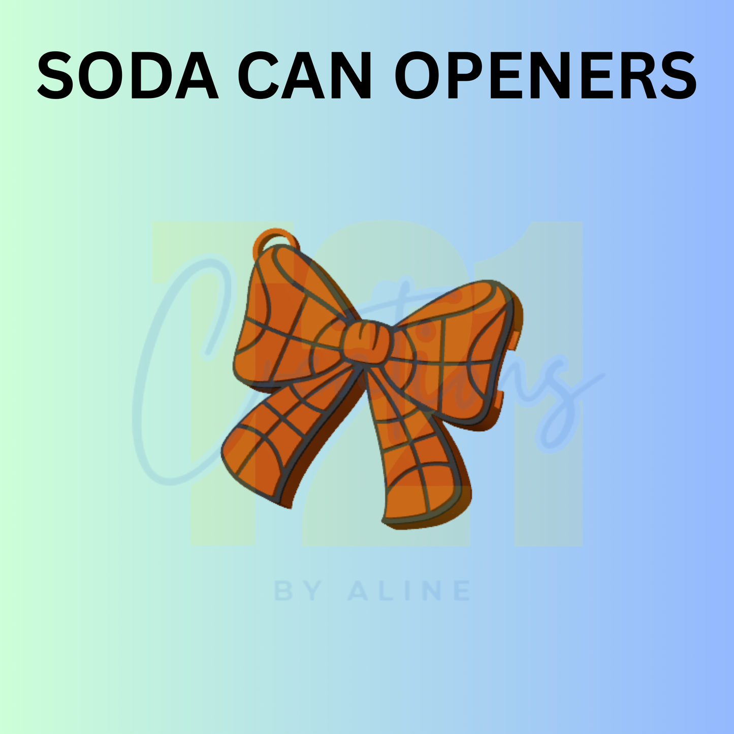 BASKETBALL BOW SODA CAN OPENER KEYCHAIN