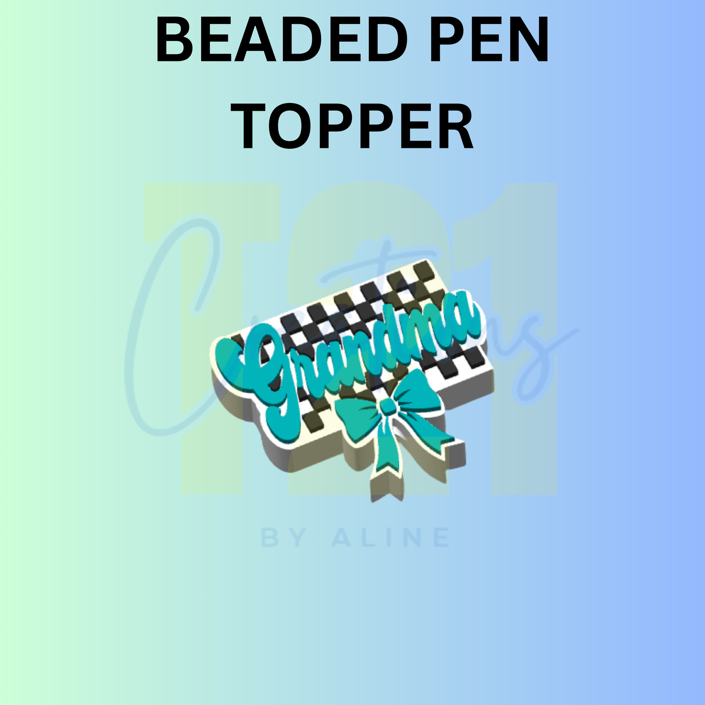 CHECKER GRANDMA PEN TOPPER