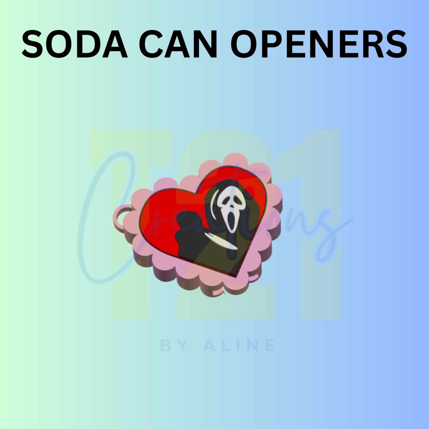 SPOOKY HEART SODA CAN OPENER KEYCHAIN