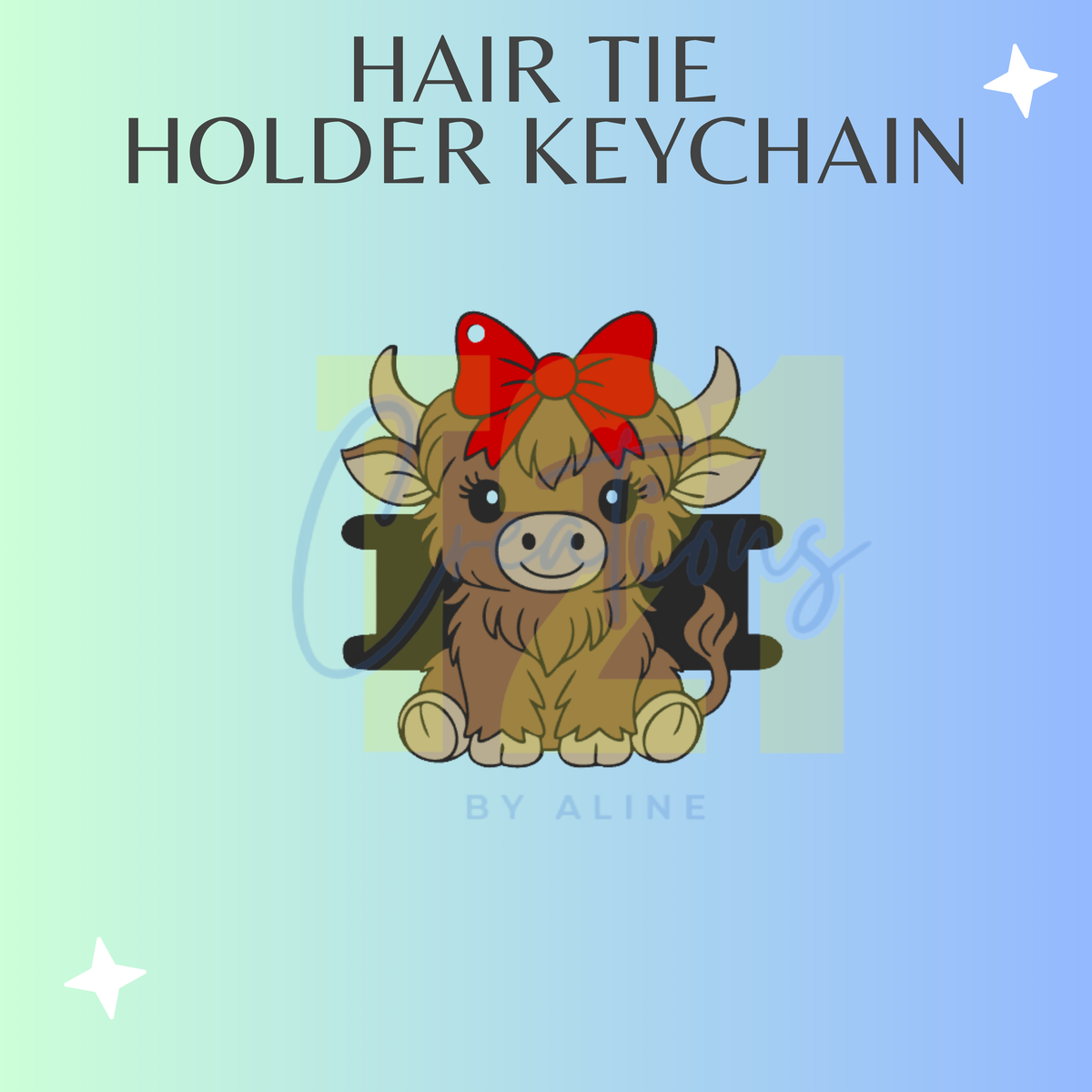 COW HAIR TIE HOLDER KEYCHAIN