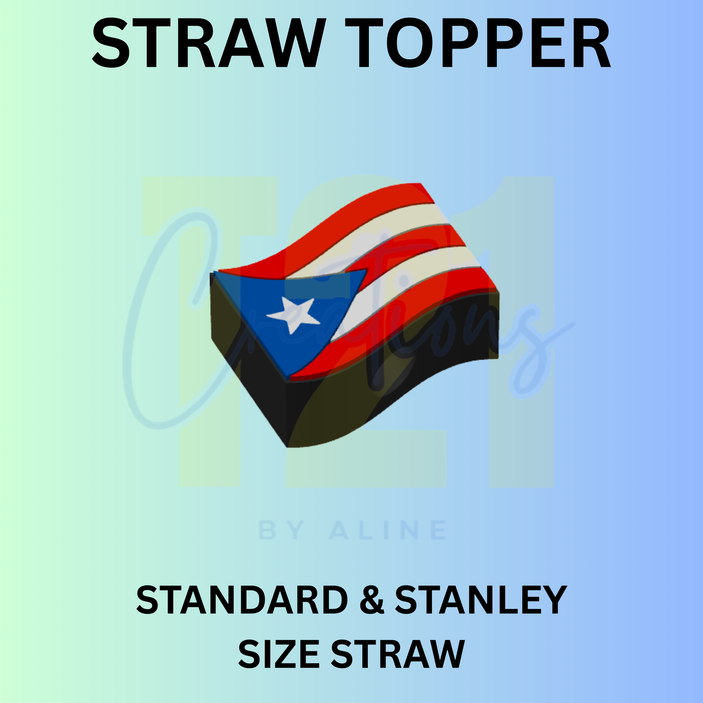 PR FLAG STRAW TOPPER