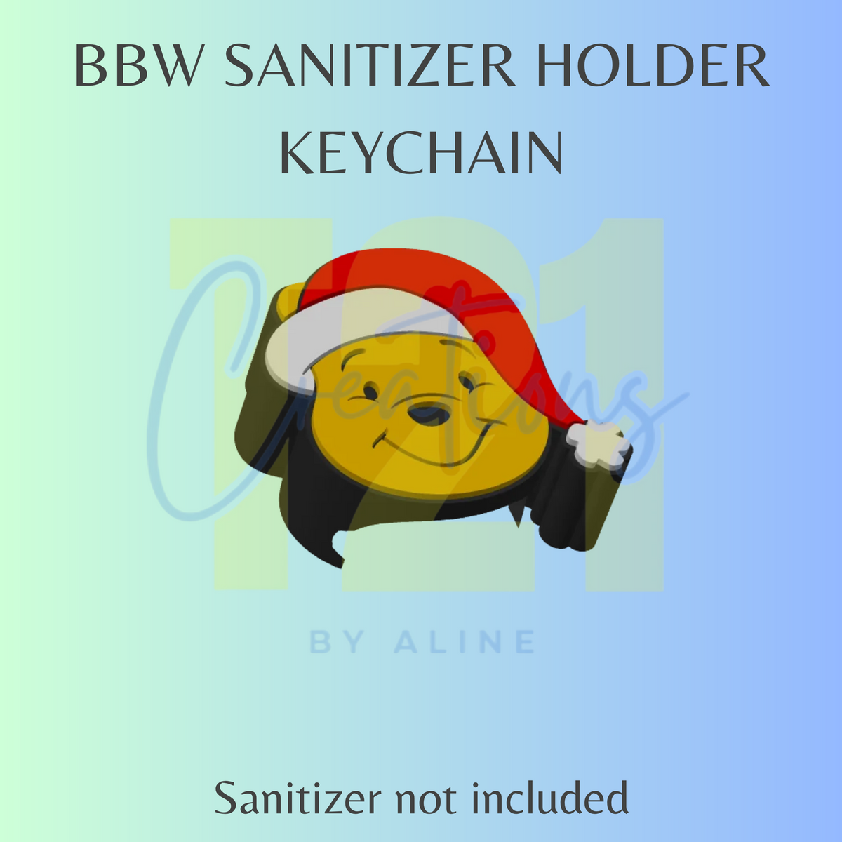 XMAS YELLOW BEAR BBW SANITIZER KEYCHAIN