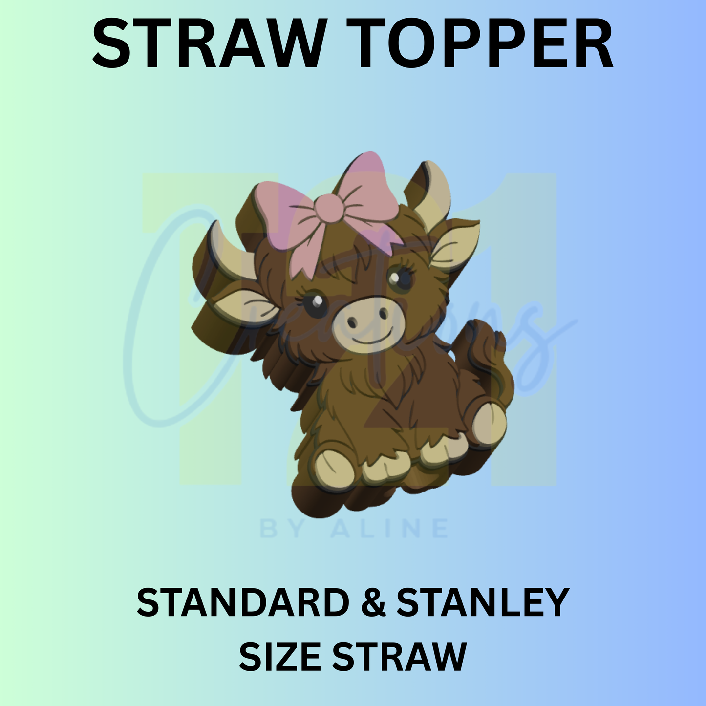 COQUETTE COW STRAW TOPPER