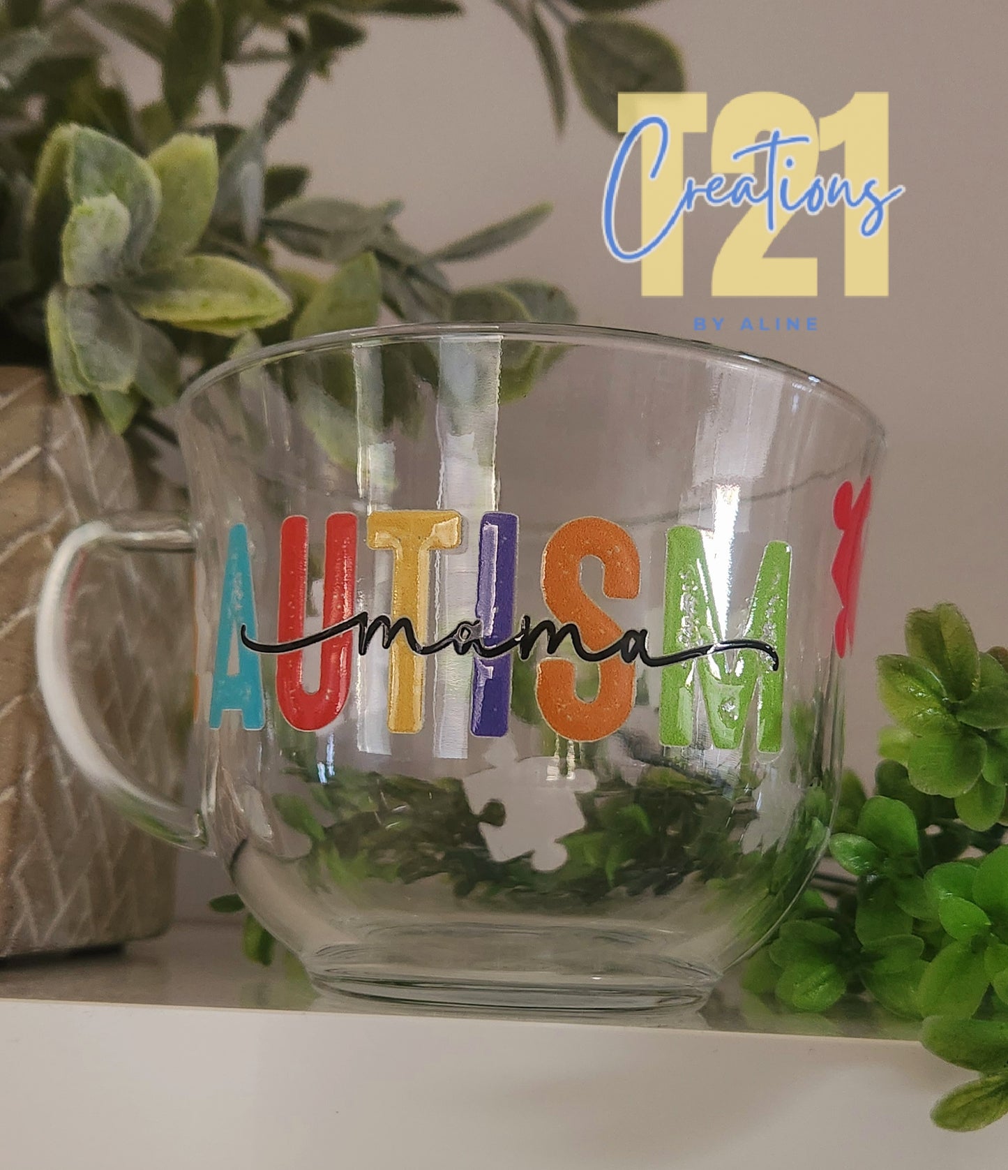 CLEAR AUTISM GLASS MUG