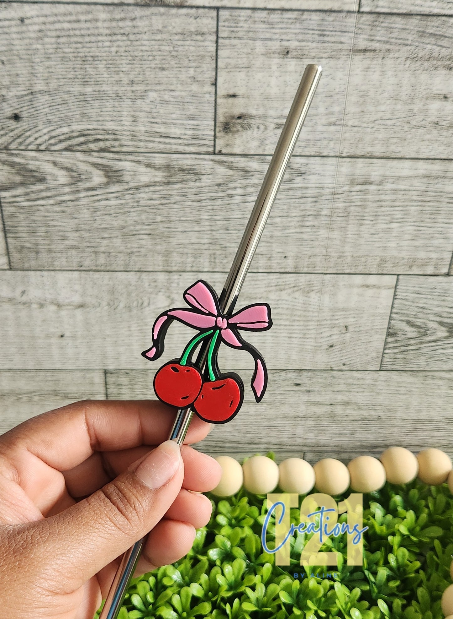 CHERRIES STRAW TOPPER