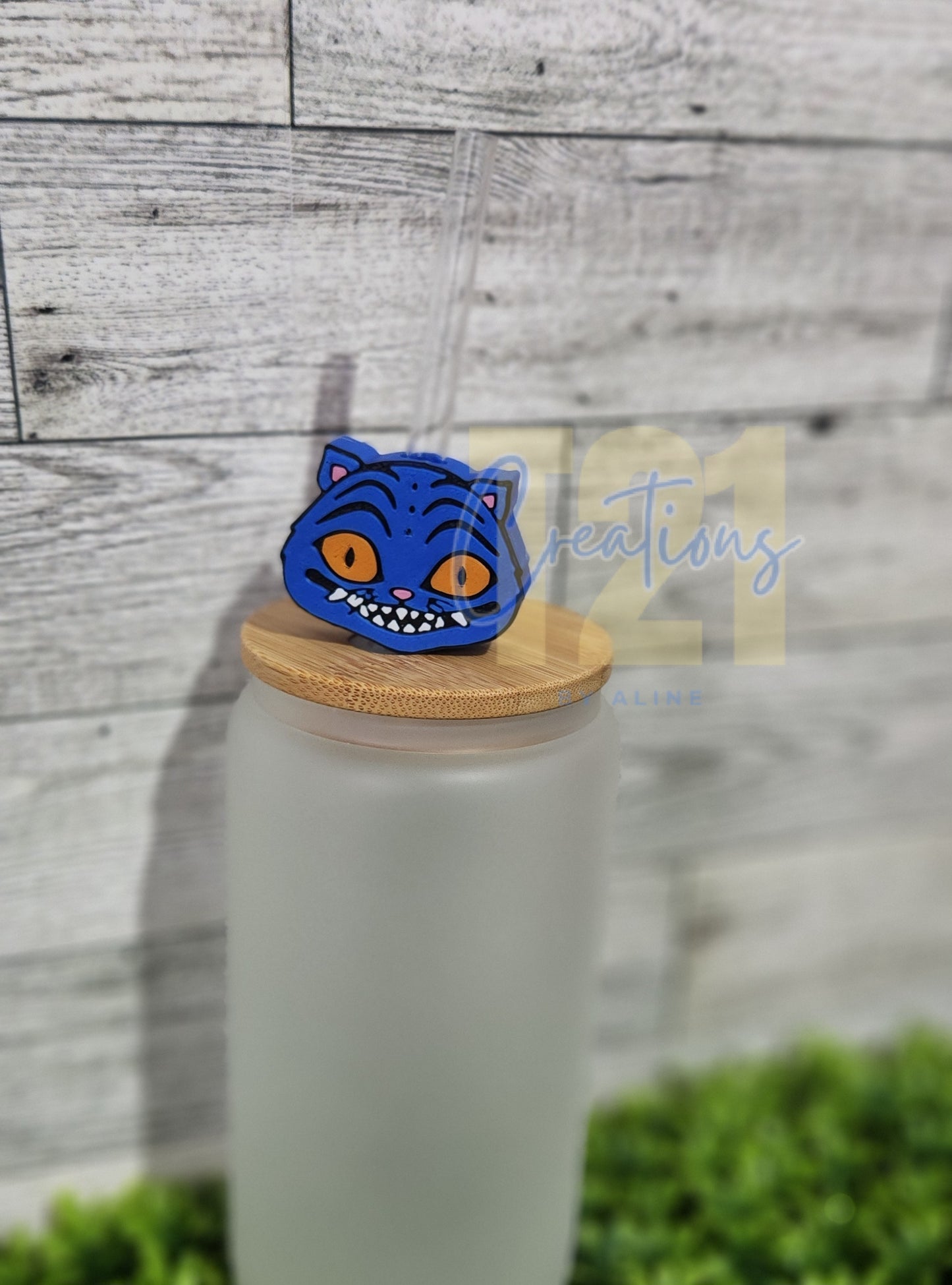 BLUE CAT STRAW TOPPER