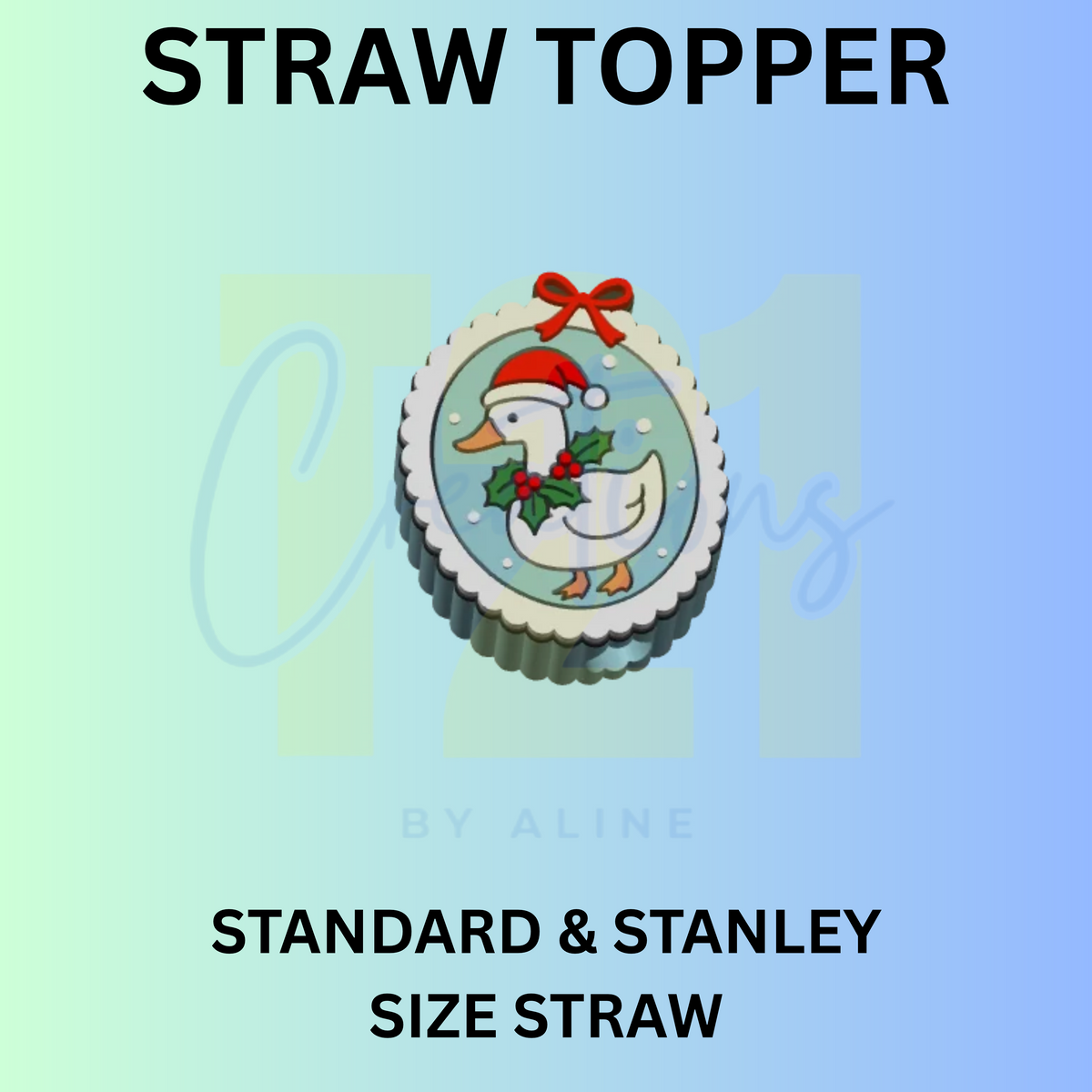 XMAS GOOSE FRAME STRAW TOPPER
