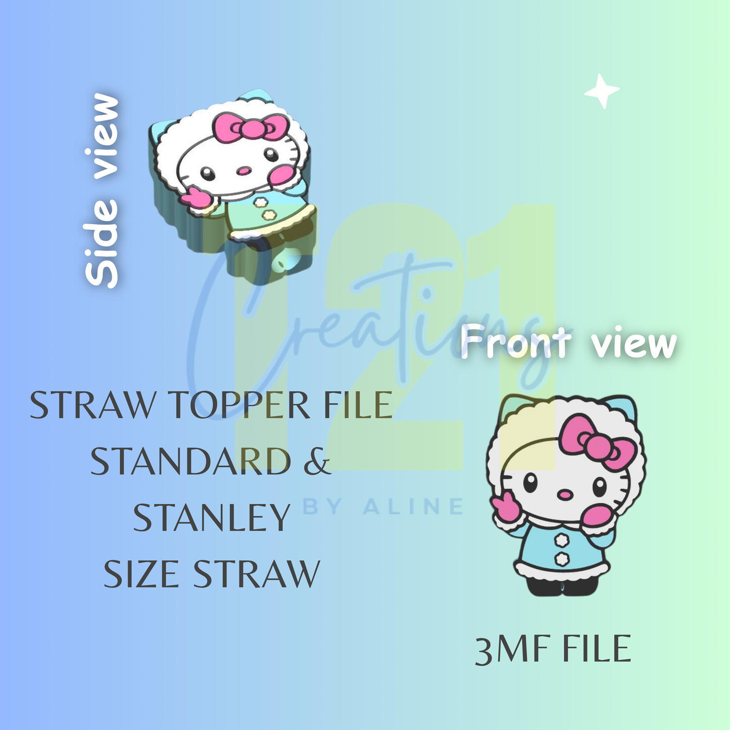 WINTER HK STRAW TOPPER STL FILE