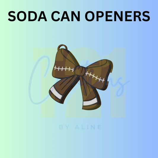 FOOTBALL BOW SODA CAN OPENER KEYCHAIN