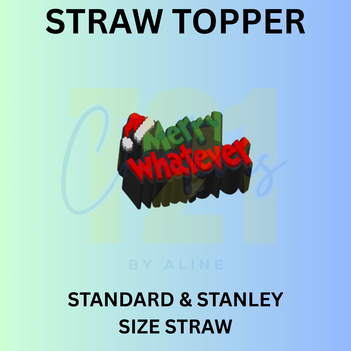 MERRY WHATEVER STRAW TOPPER