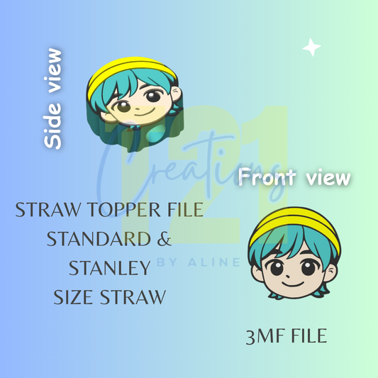 BOY 2 STRAW TOPPER STL FILE
