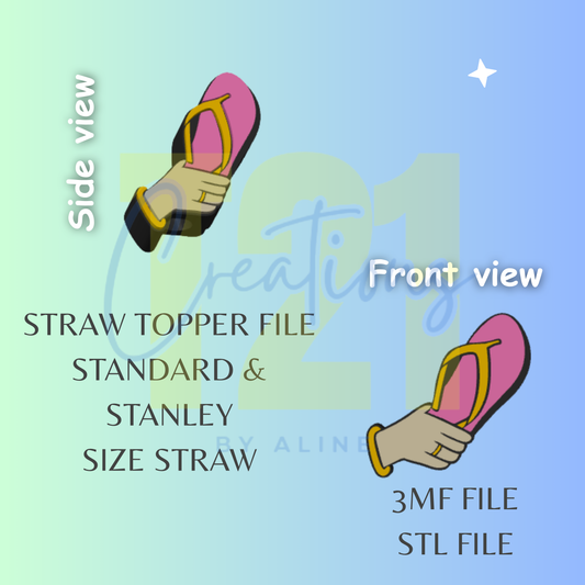 CHANCLA STRAW TOPPER STL FILE
