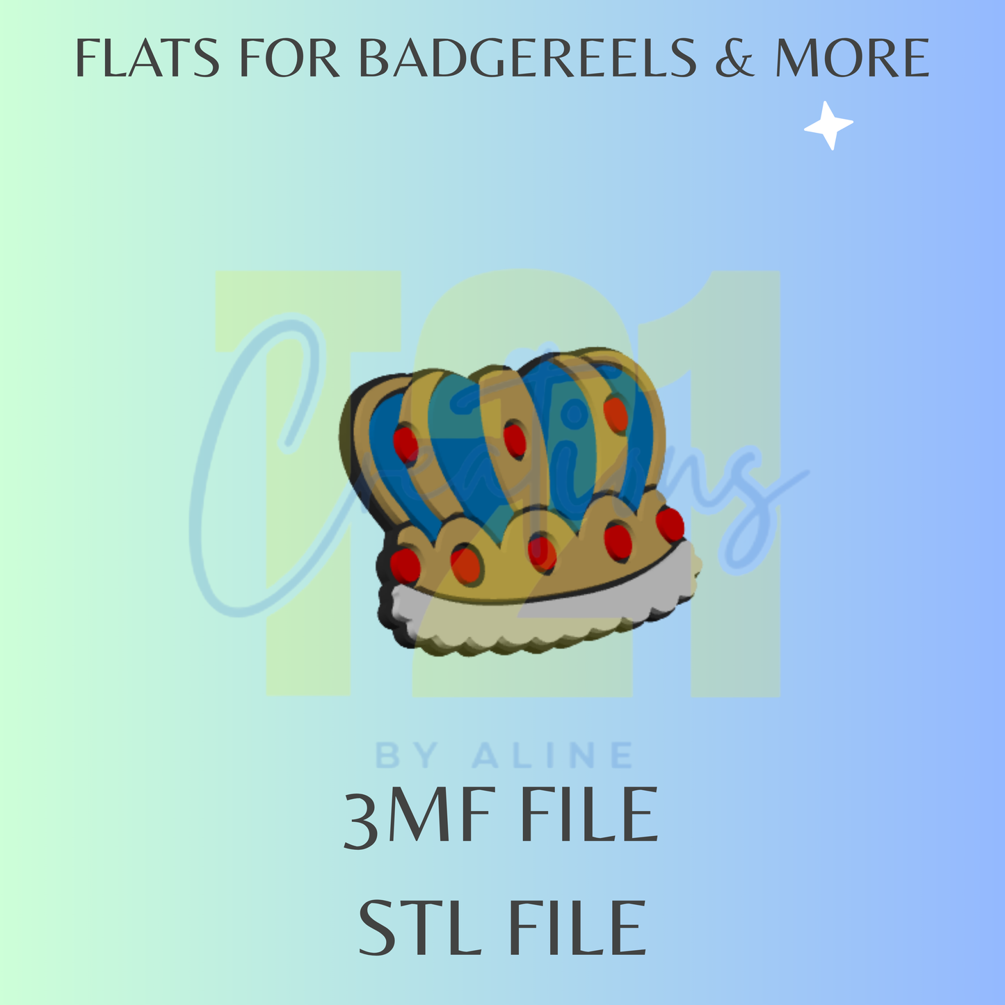 KING CROWN FLAT STL FILE
