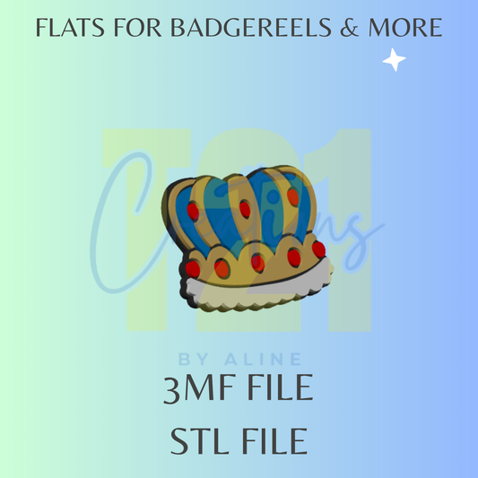 KING CROWN FLAT STL FILE