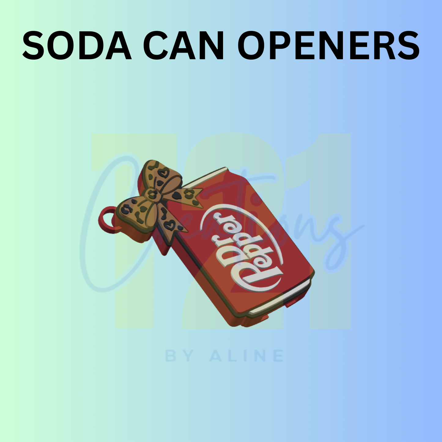 ANIMAL PRINT DR P SODA CAN OPENER KEYCHAIN