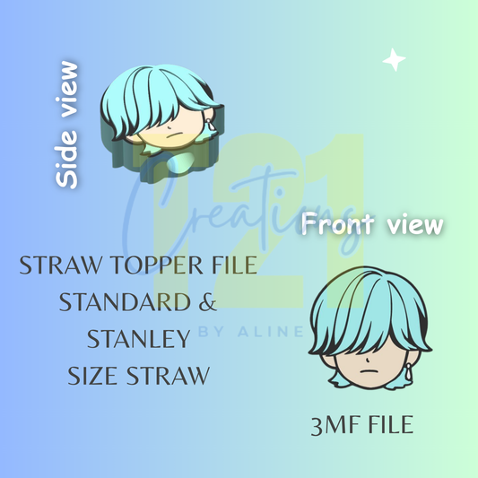 BOY 3 STRAW TOPPER STL FILE