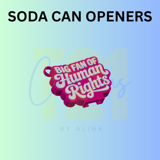 HUMAN RIGHTS SODA CAN OPENER KEYCHAIN